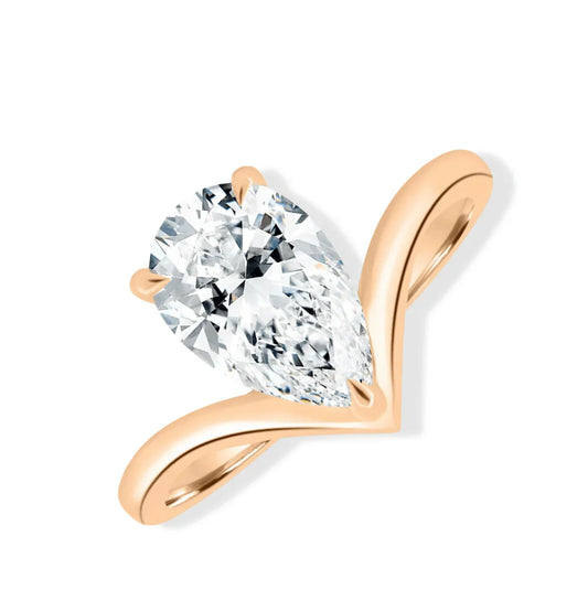 Tia Pear Shape Lab Grown Diamond Solitaire Ring in gold - Jewelslane