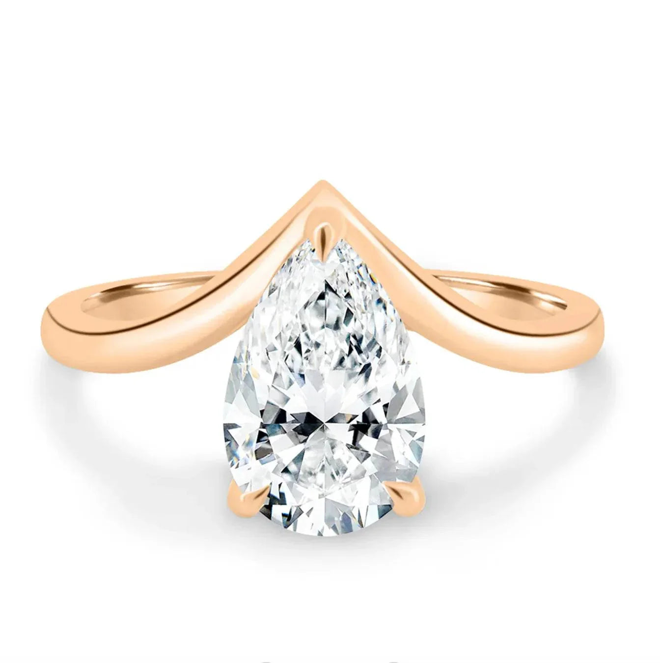 Tia Pear Shape Lab Grown Diamond Solitaire Ring in gold - Jewelslane