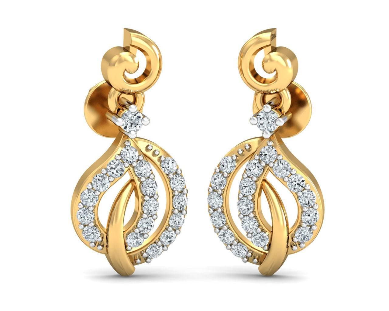 Tisha Diamond Earrings in Gold - Jewelslane