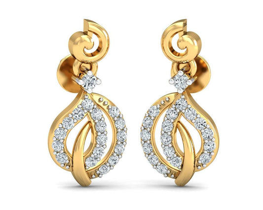 Tisha Diamond Earrings in Gold - Jewelslane
