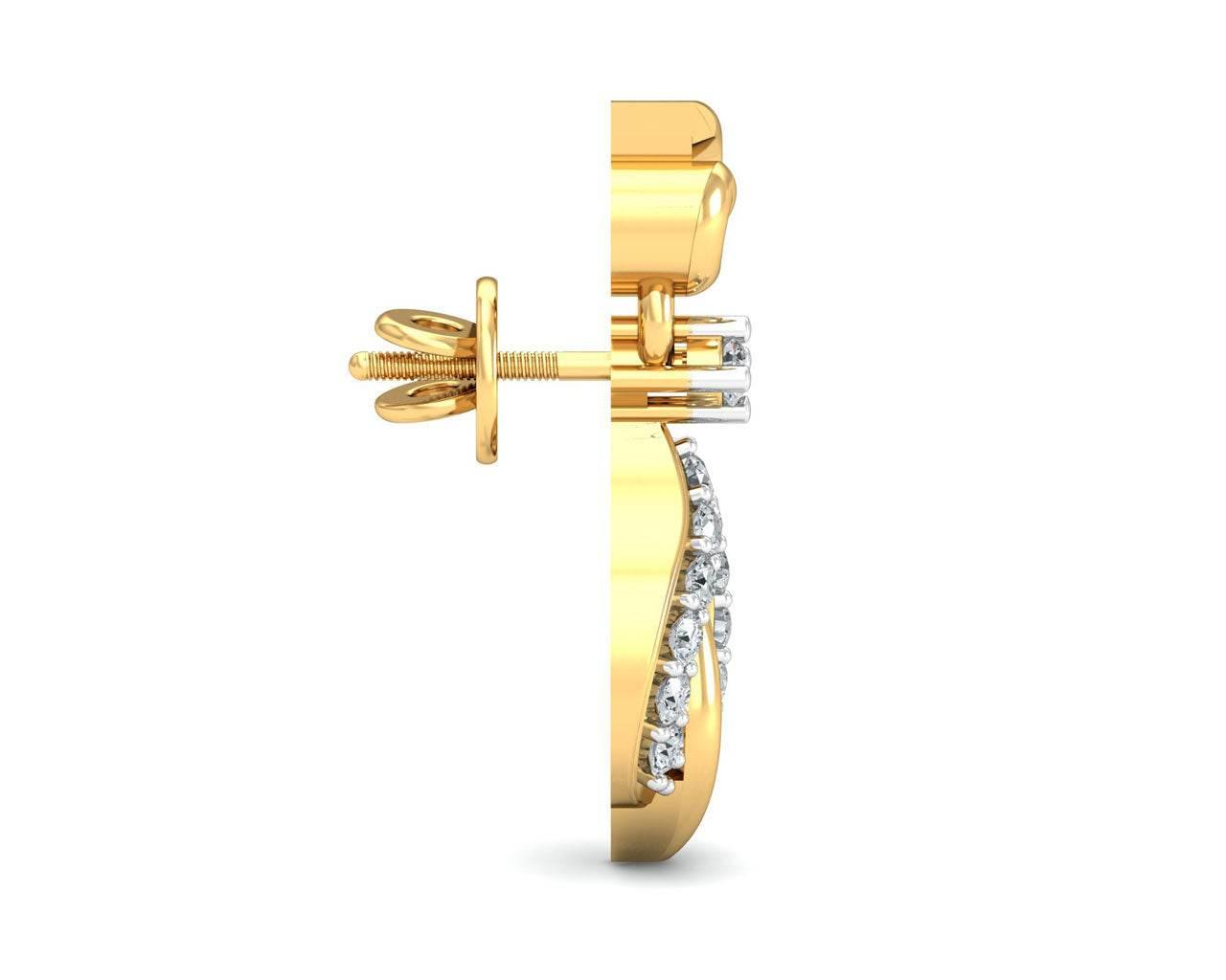 Tisha Diamond Earrings in Gold - Jewelslane