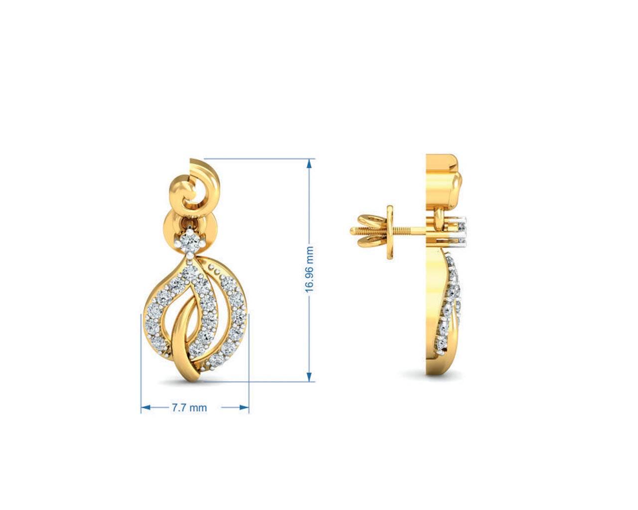 Tisha Diamond Earrings in Gold - Jewelslane