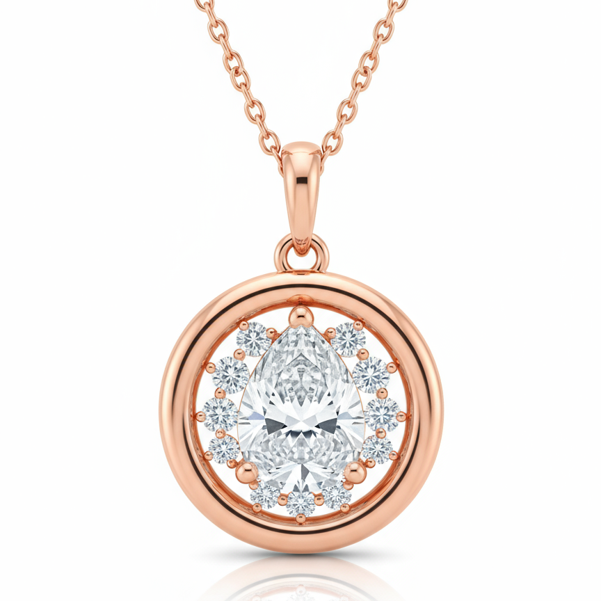 Uki Pear Shape Lab Diamond pendant - Jewelslane