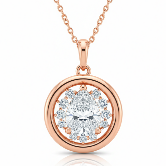 Uki Pear Shape Lab Diamond pendant - Jewelslane