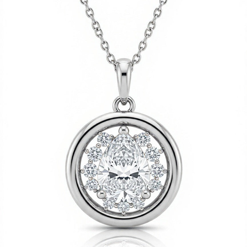 Uki Pear Shape Lab Diamond pendant - Jewelslane