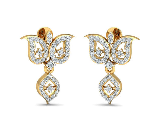 ULa Certified Diamond Earrings in Hallmarked Gold - Jewelslane
