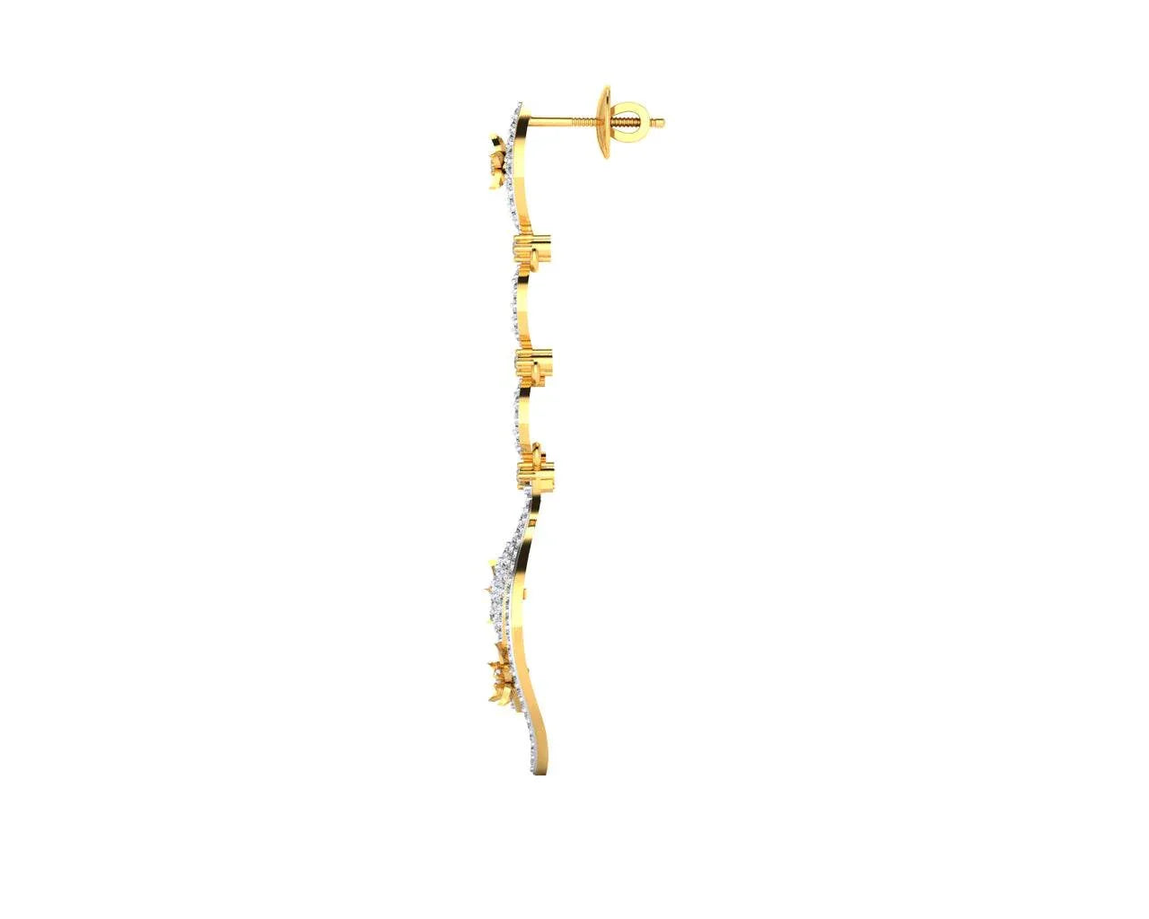 Ulrike Diamond dangle drop earrings in gold - Jewelslane