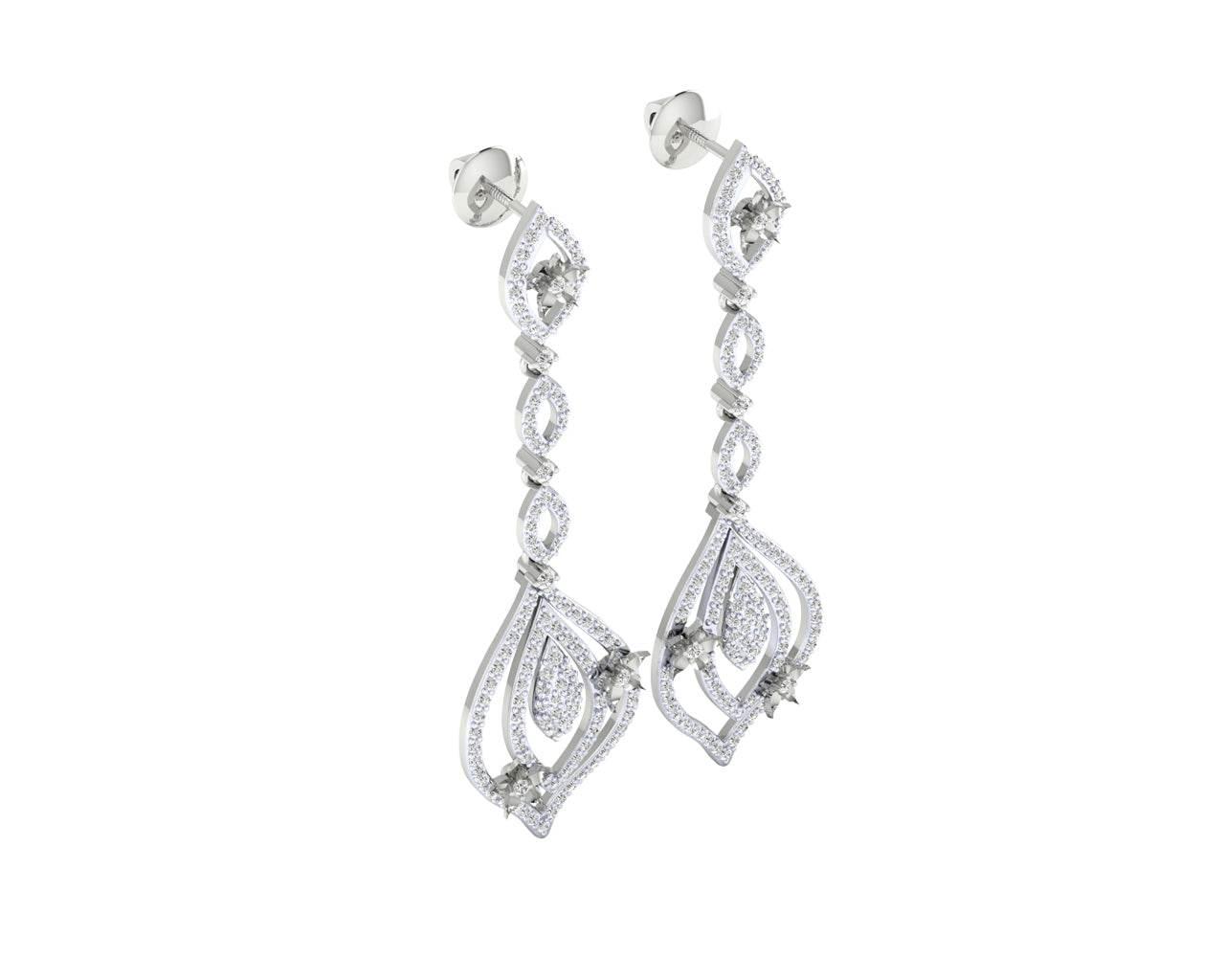 Ulrike Diamond dangle drop earrings in gold - Jewelslane