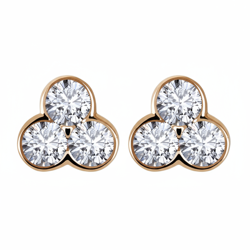 Umika Round Lab Diamonds Solitaire Earrings - Jewelslane
