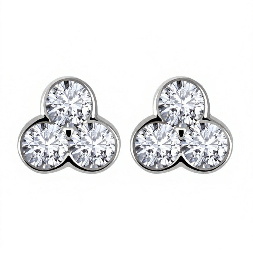 Umika Round Lab Diamonds Solitaire Earrings - Jewelslane