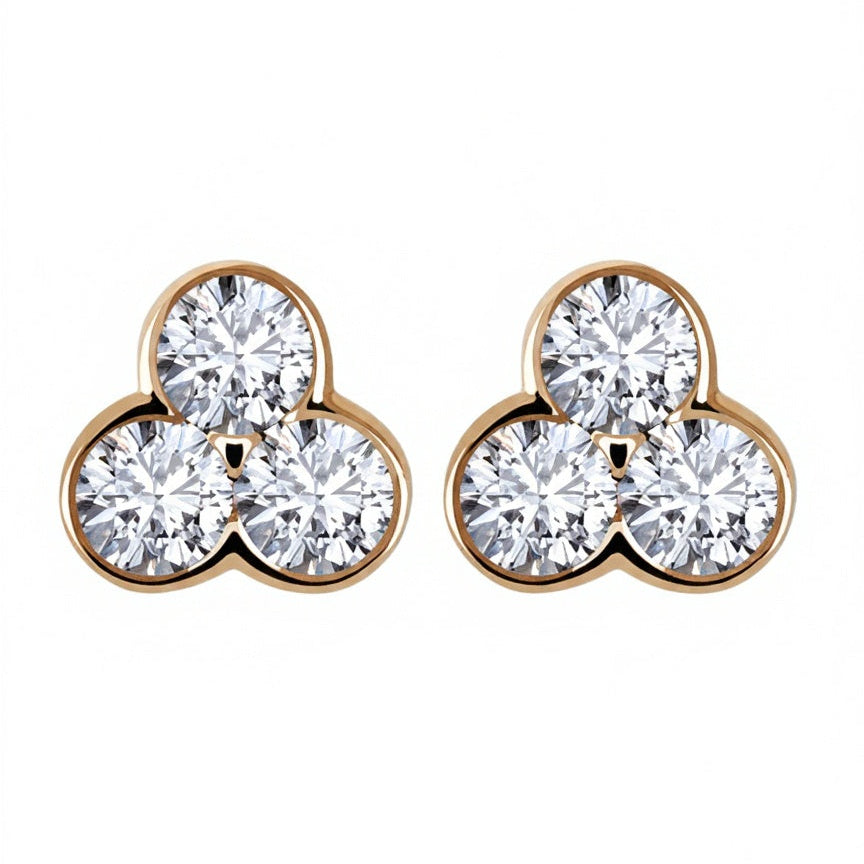 Umika Round Lab Diamonds Solitaire Earrings - Jewelslane
