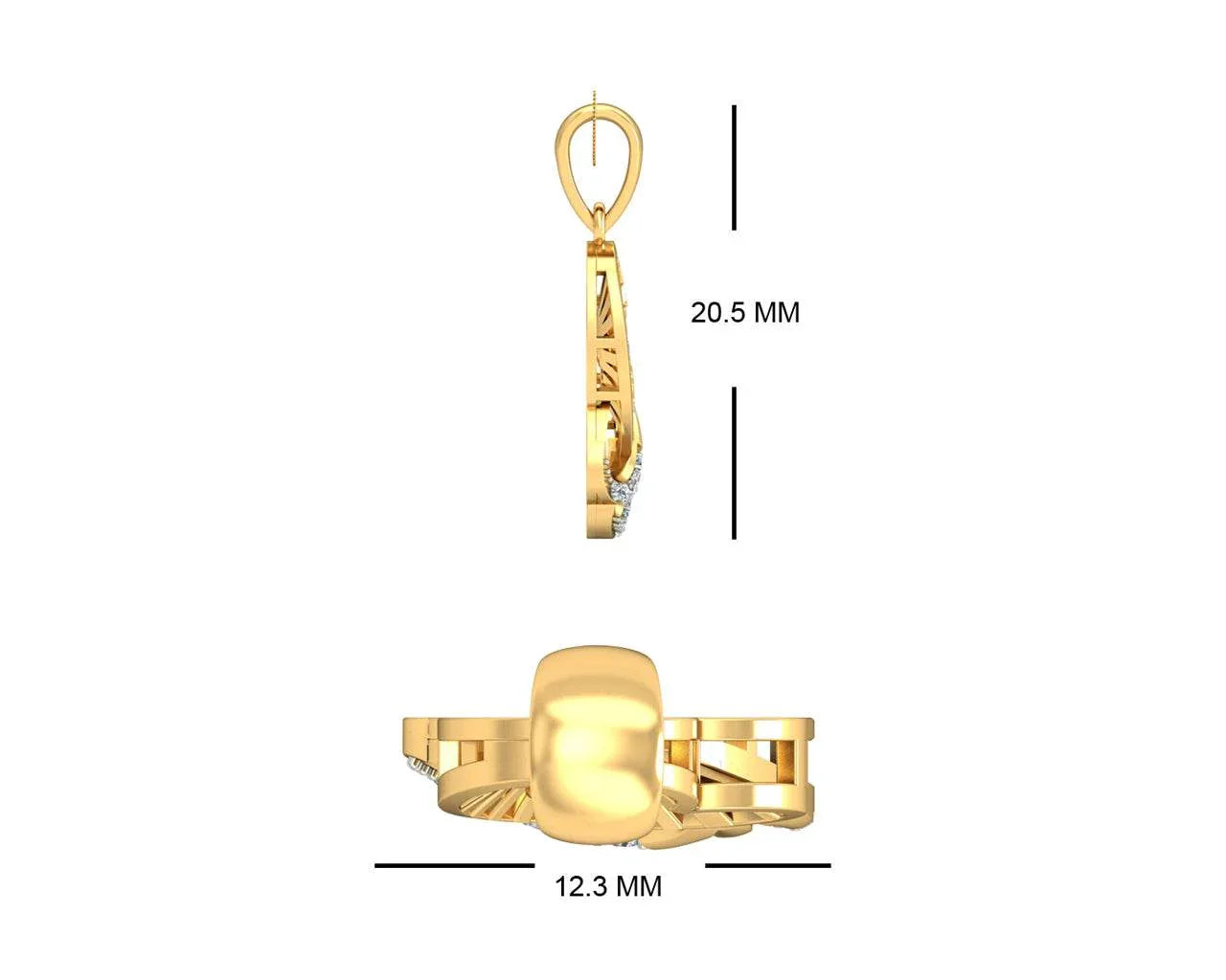 Urith Heart Design Pendant Set with diamonds in 14k gold - Jewelslane