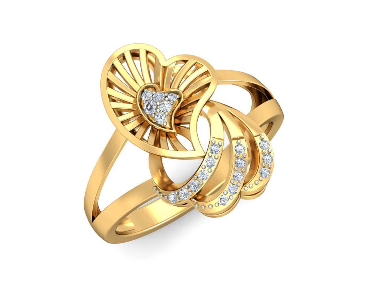 Urith Heart Design Pendant Set with diamonds in 14k gold - Jewelslane