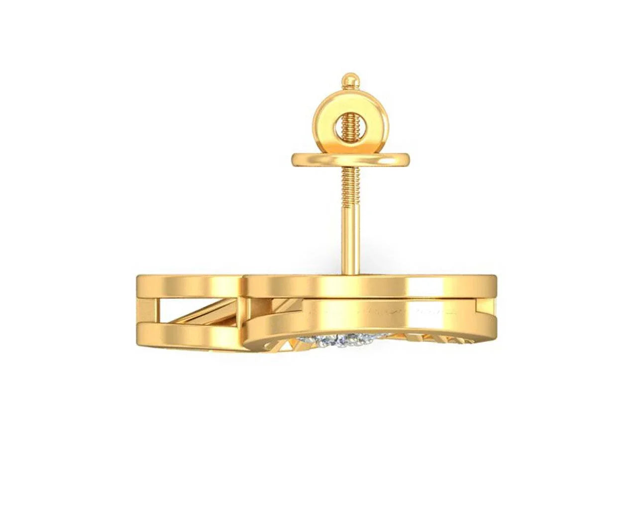 Urith Heart Earring in Gold with diamonds - Jewelslane