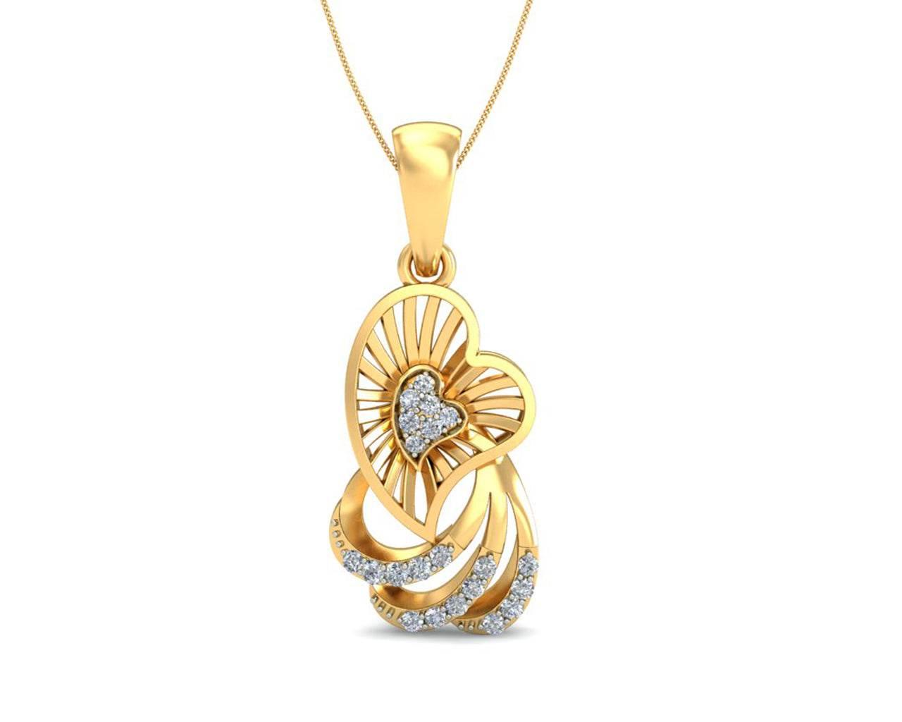Urith Heart Pendant in Gold with diamonds - Jewelslane