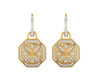 Vania Diamond Dangle Earrings in gold with removable hoops - Jewelslane