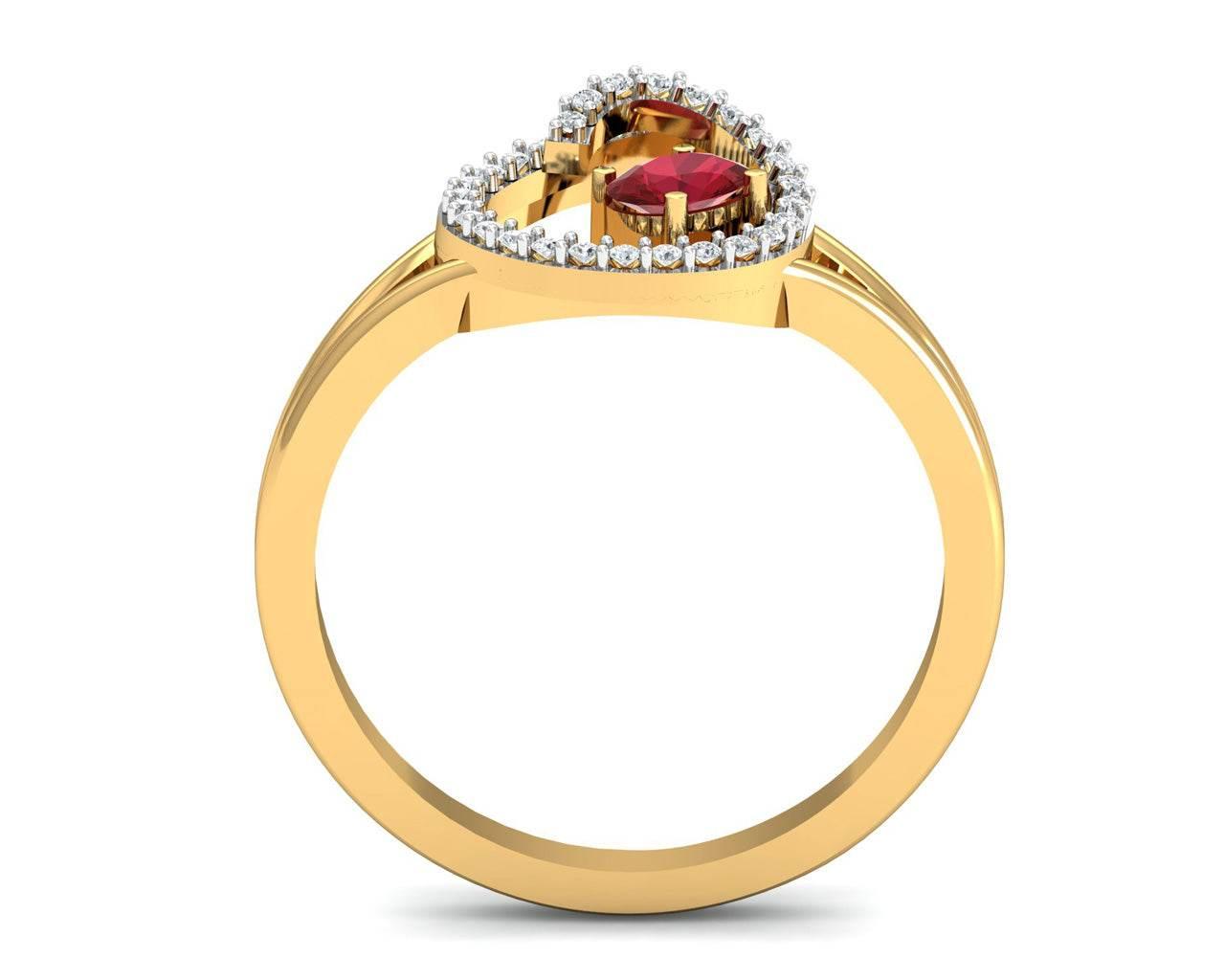 Verica ruby Ring in Gold with diamonds - Jewelslane