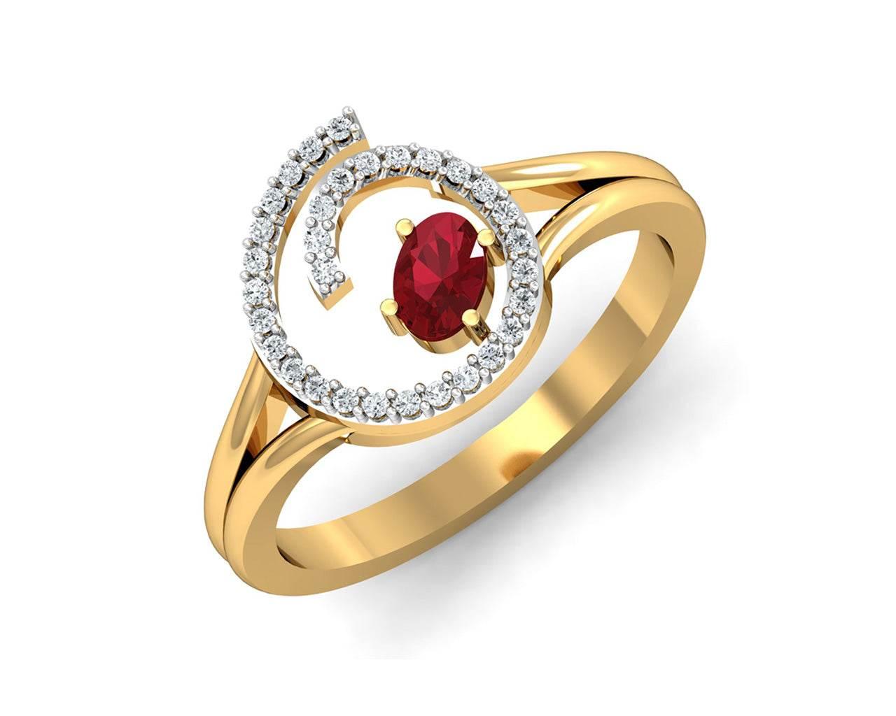 Verica ruby Ring in Gold with diamonds - Jewelslane