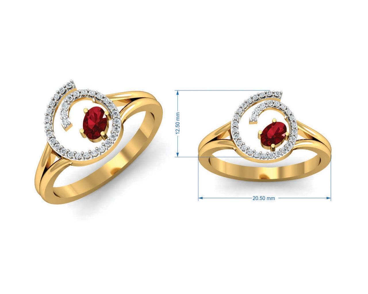 Verica ruby Ring in Gold with diamonds - Jewelslane