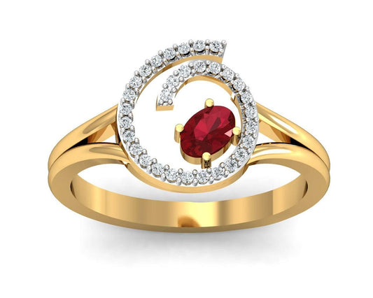 Verica ruby Ring in Gold with diamonds - Jewelslane