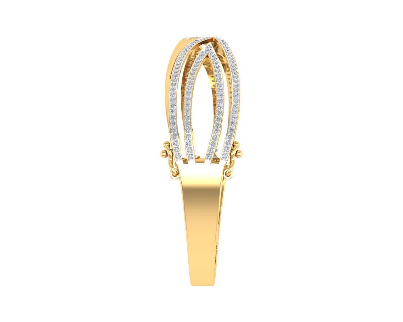 Verna diamond half bangle in 18k gold - Jewelslane