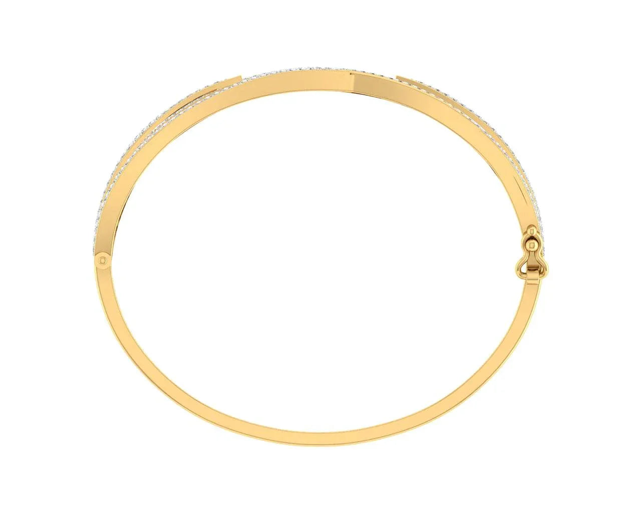 Verna diamond half bangle in 18k gold - Jewelslane