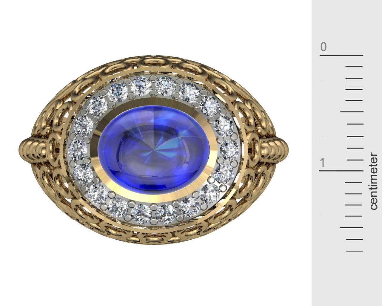 Victoria Blue Sapphire & Diamond Ring - Jewelslane
