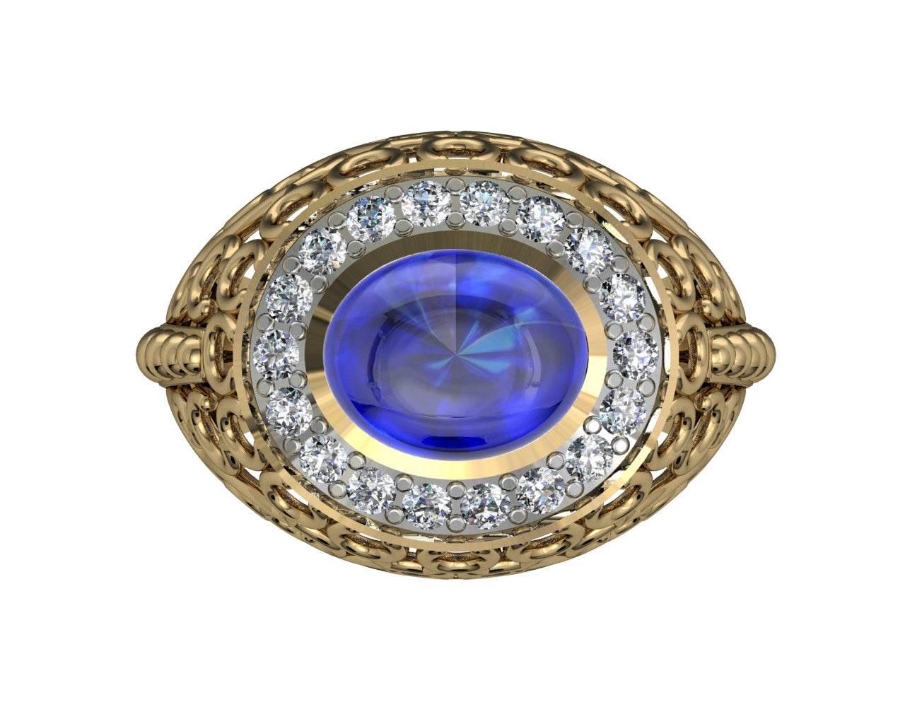 Victoria Blue Sapphire & Diamond Ring - Jewelslane