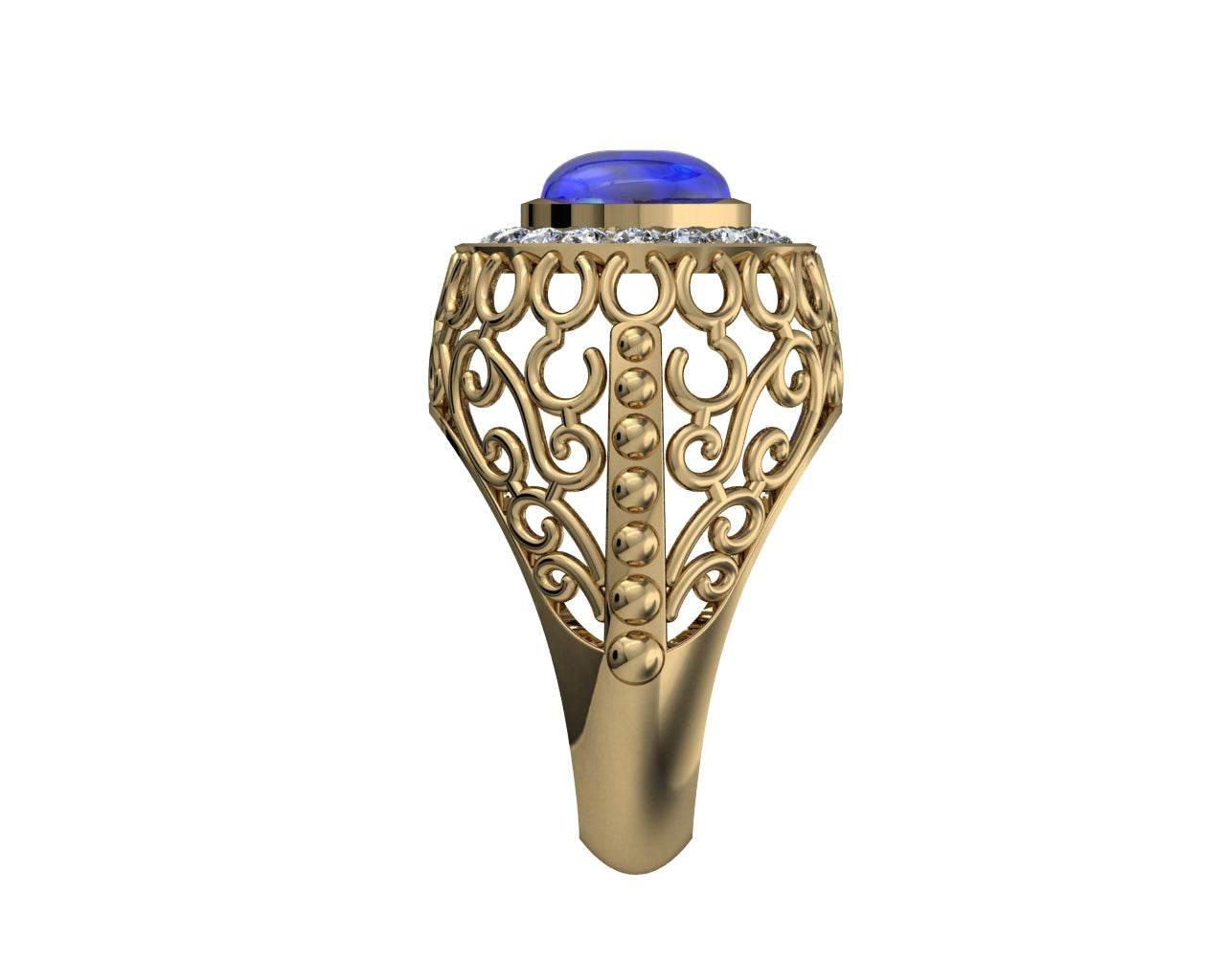 Victoria Blue Sapphire & Diamond Ring - Jewelslane