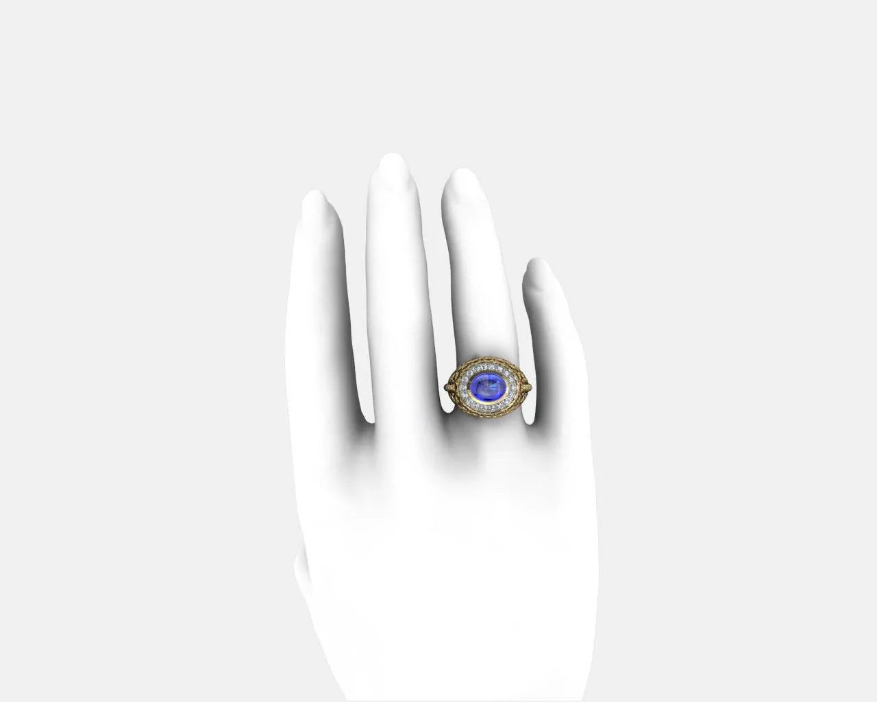Victoria Blue Sapphire & Diamond Ring - Jewelslane