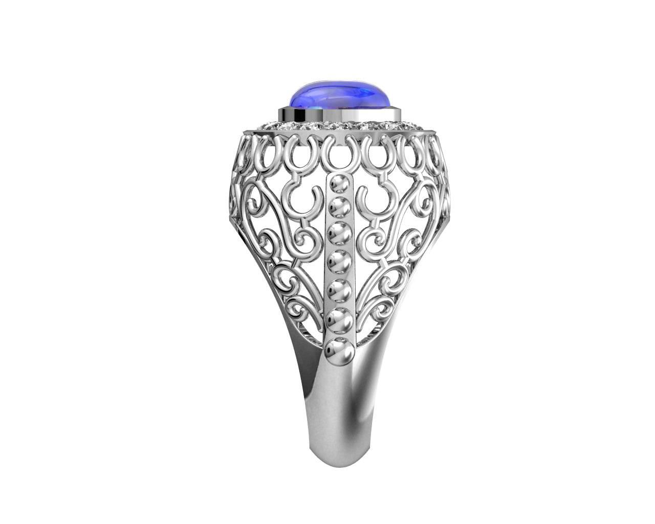 Victoria Blue Sapphire & Diamond Ring - Jewelslane