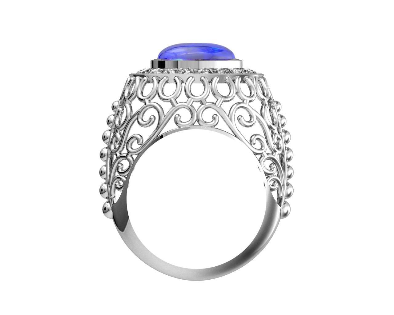 Victoria Blue Sapphire & Diamond Ring - Jewelslane