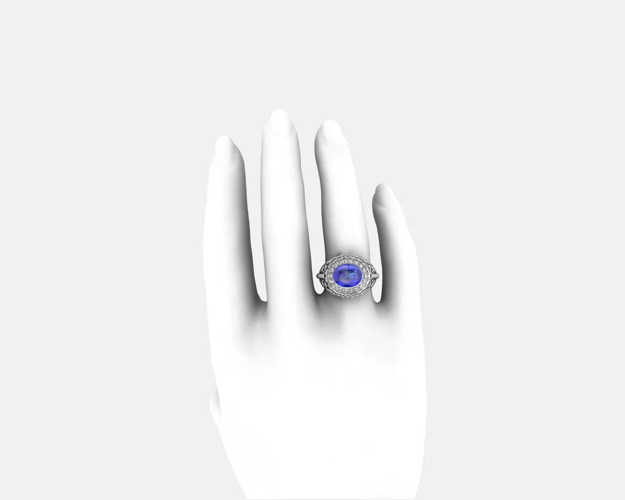 Victoria Blue Sapphire & Diamond Ring - Jewelslane
