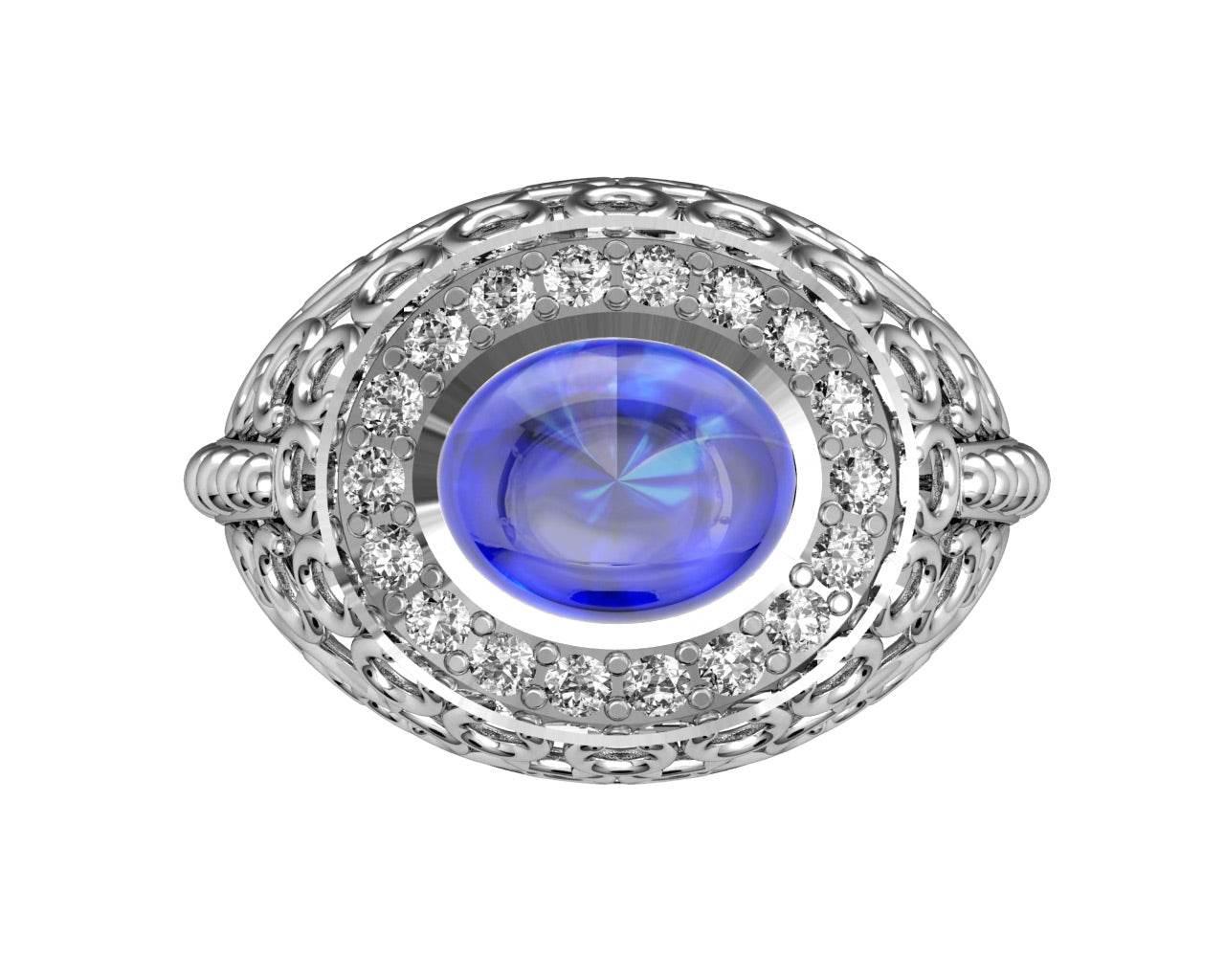 Victoria Blue Sapphire & Diamond Ring - Jewelslane