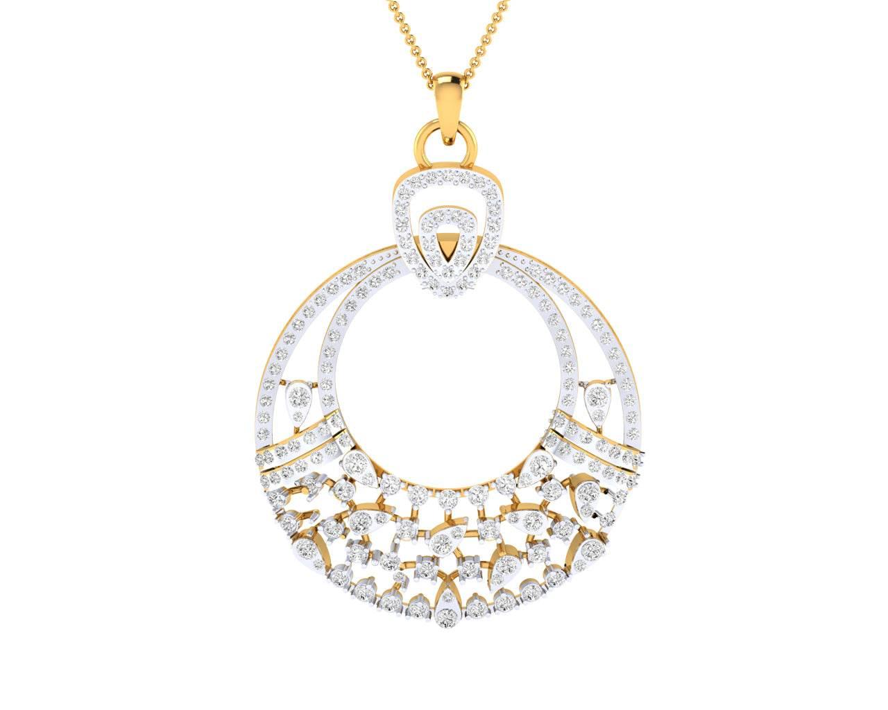 Vikki Diamond Pendant & Earrings set in gold - Jewelslane