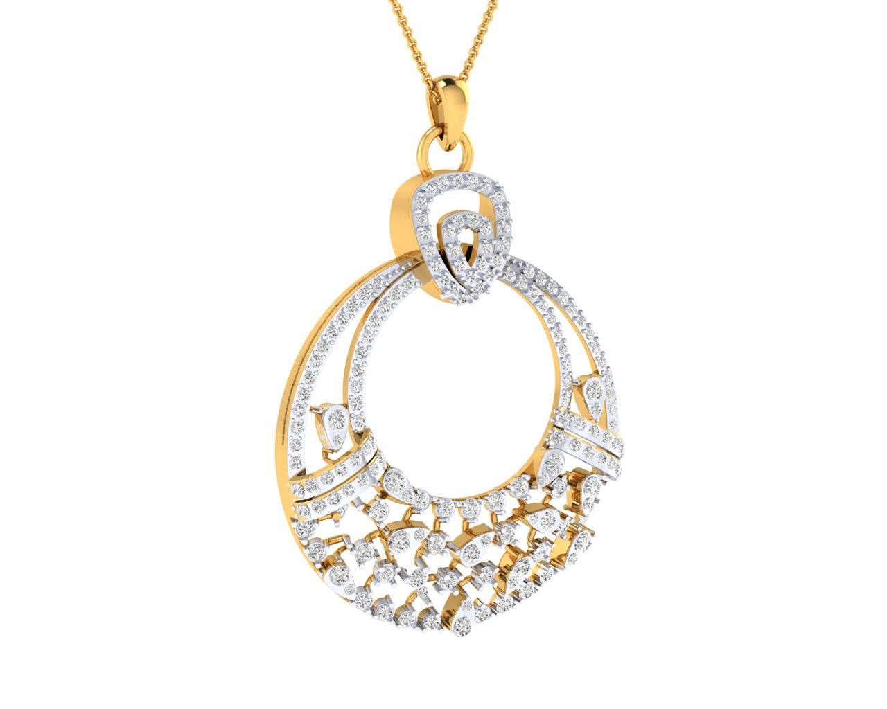 Vikki Diamond Pendant & Earrings set in gold - Jewelslane