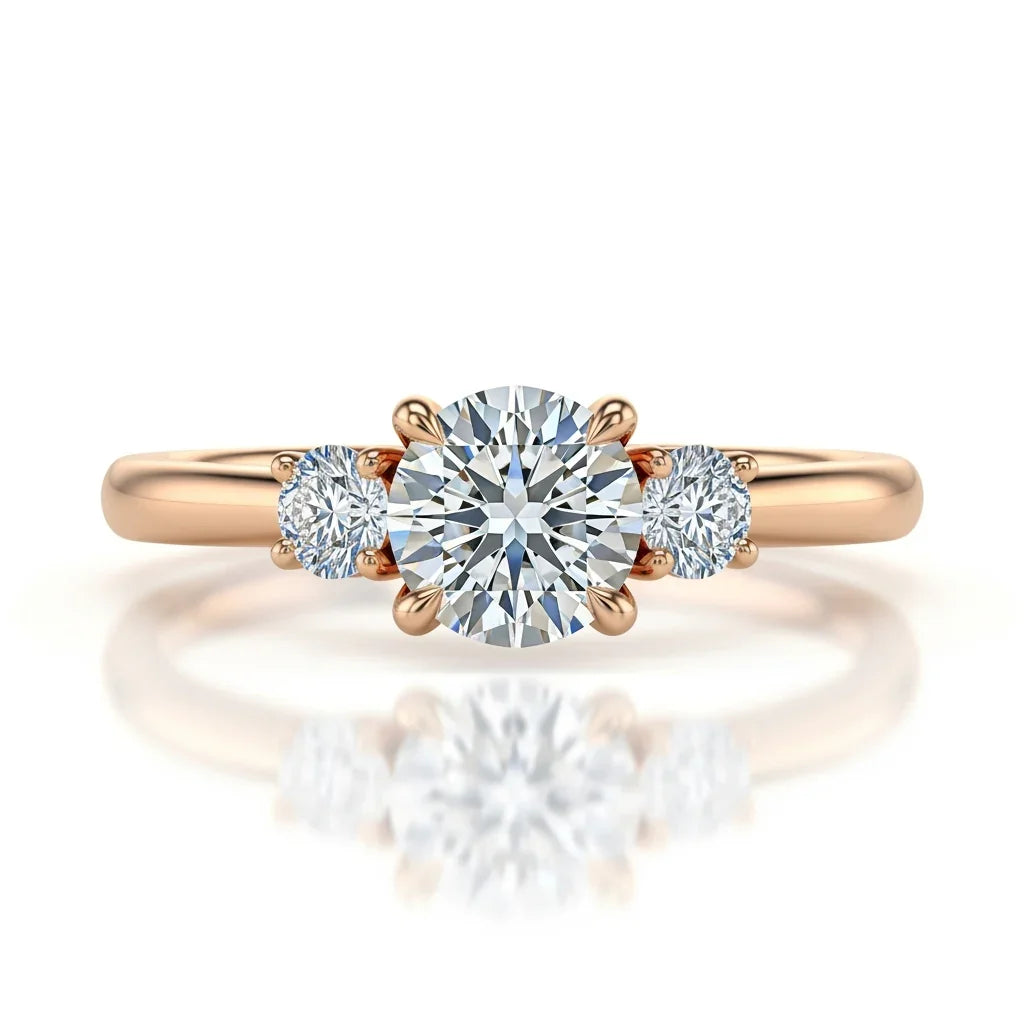 Wei Round Brilliant Cut Diamond Solitaire ring - Jewelslane