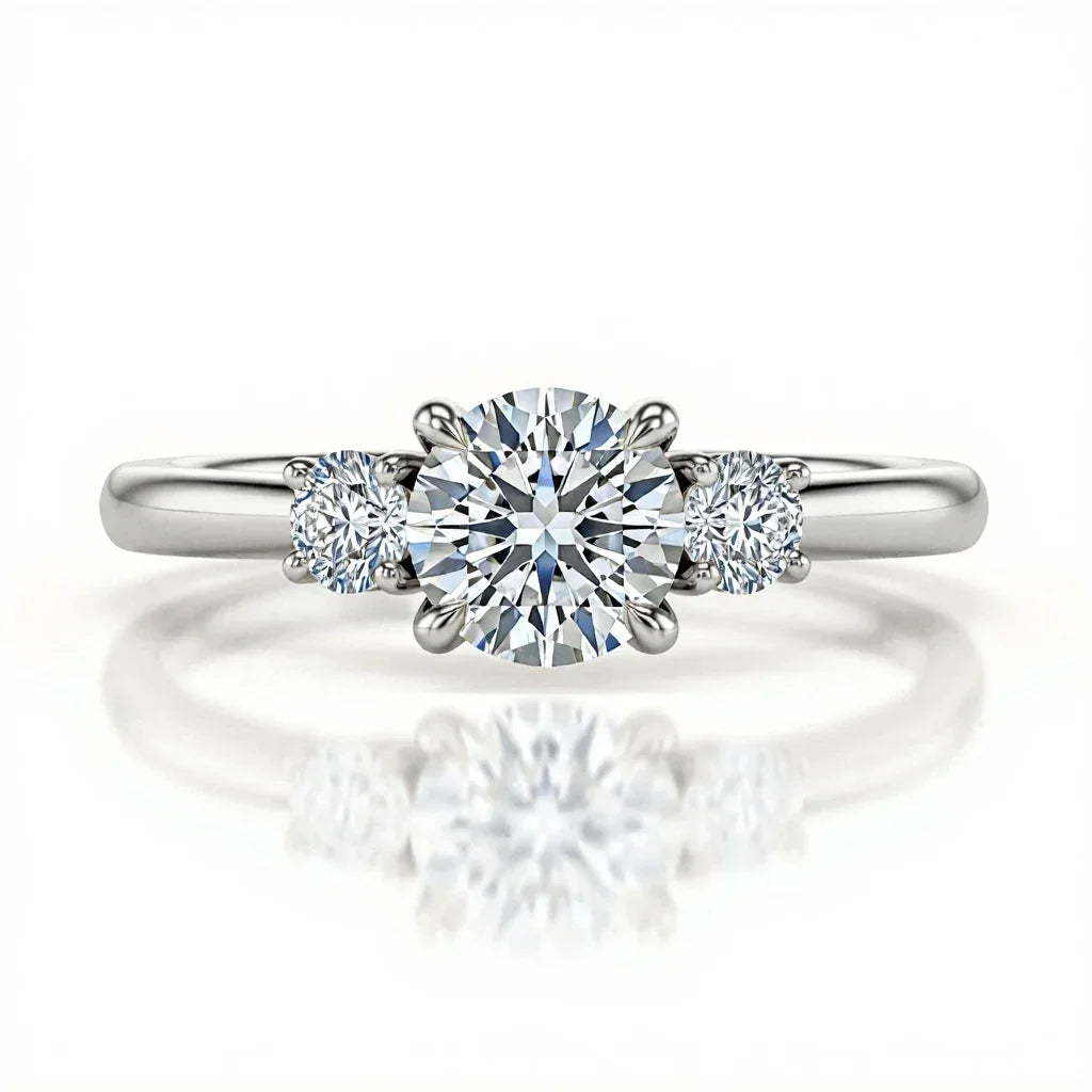 Wei Round Brilliant Cut Diamond Solitaire ring - Jewelslane