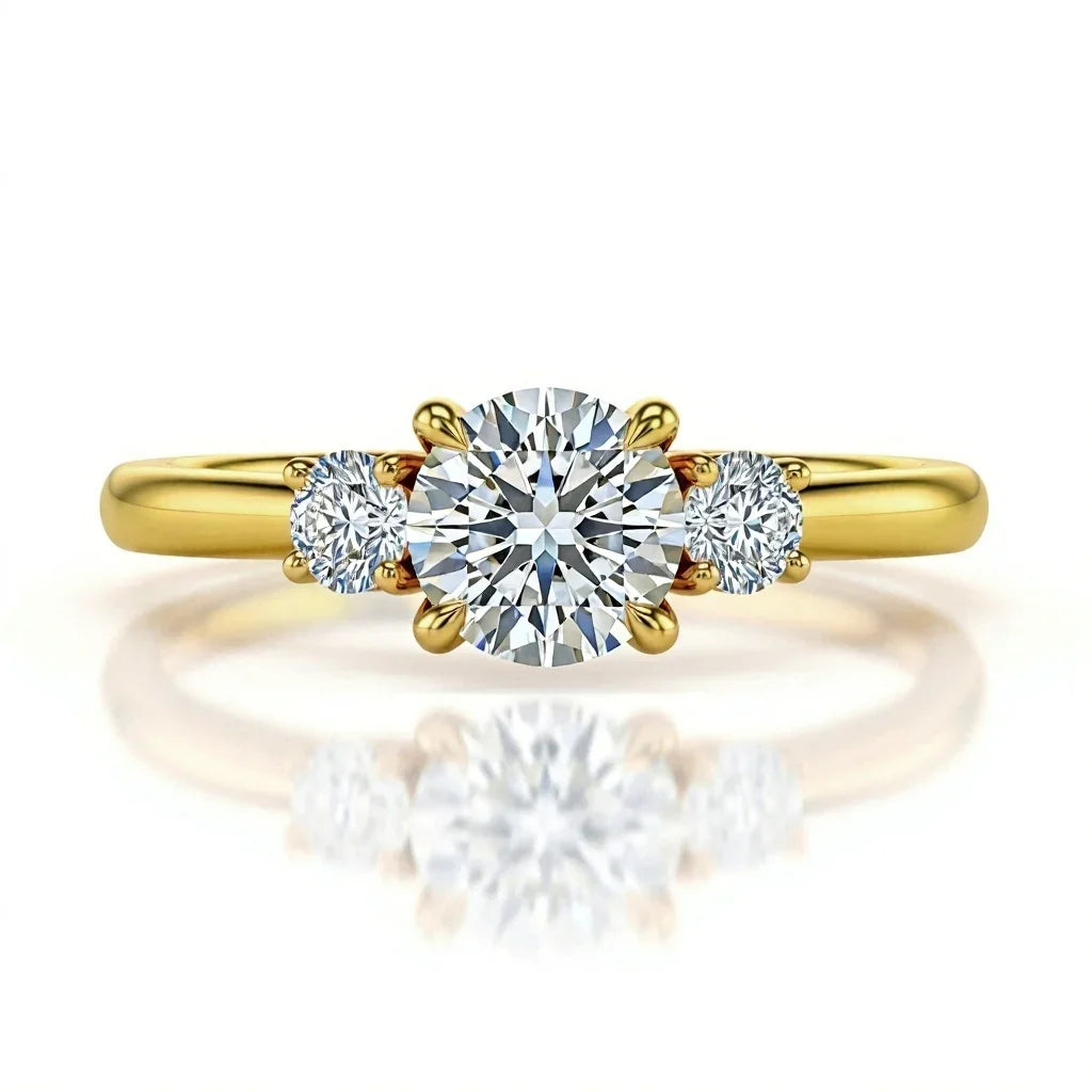 Wei Round Brilliant Cut Diamond Solitaire ring - Jewelslane