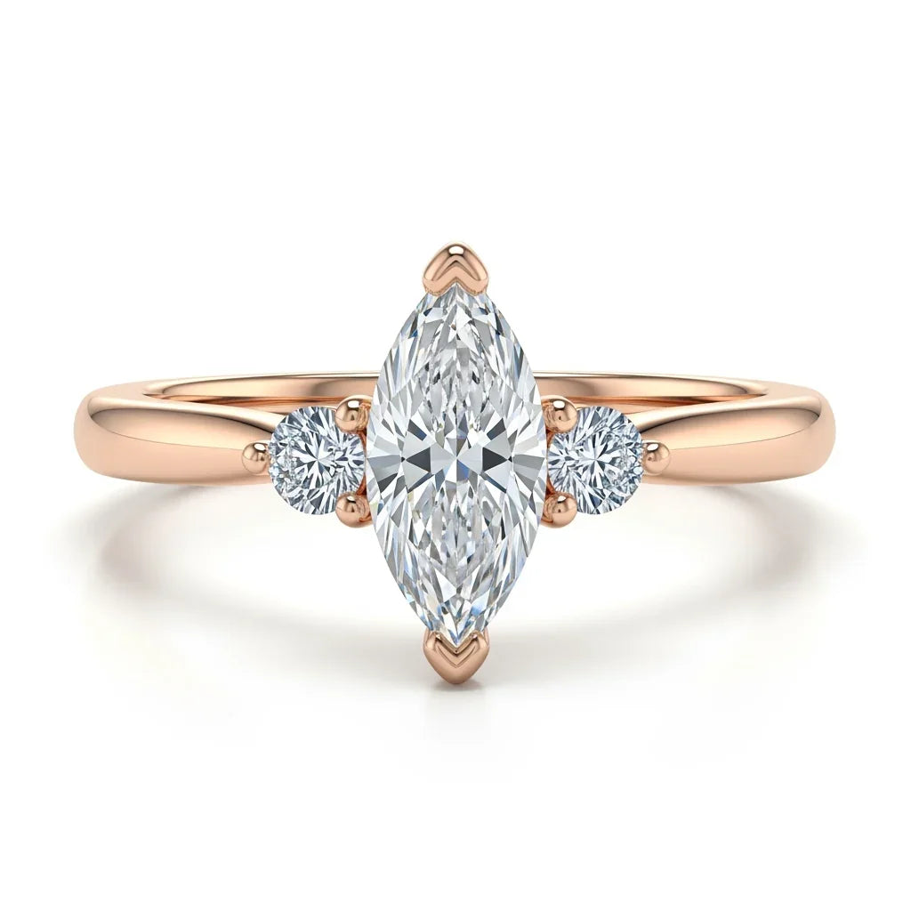Wendi Marquise Shape Lab Diamond Solitaire Ring - Jewelslane