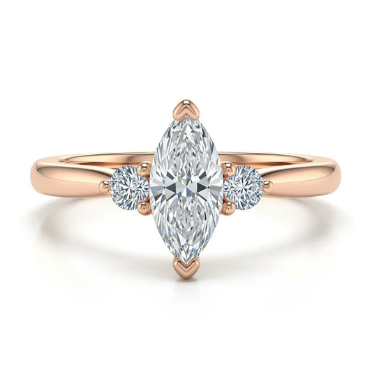 Wendi Marquise Shape Lab Diamond Solitaire Ring - Jewelslane