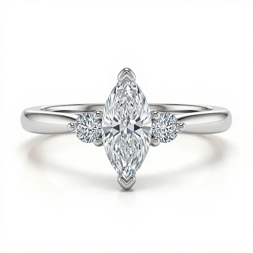 Wendi Marquise Shape Lab Diamond Solitaire Ring - Jewelslane