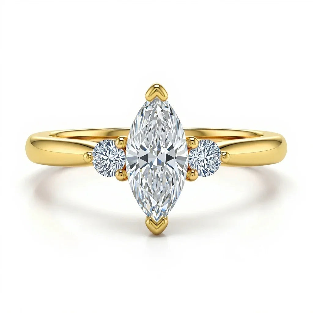 Wendi Marquise Shape Lab Diamond Solitaire Ring - Jewelslane