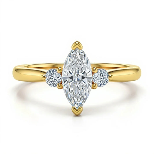 Wendi Marquise Shape Lab Diamond Solitaire Ring - Jewelslane