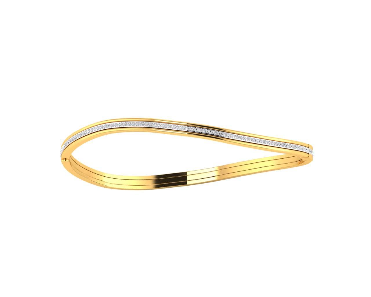 Werca Single row diamond bangle in 14k gold - Jewelslane
