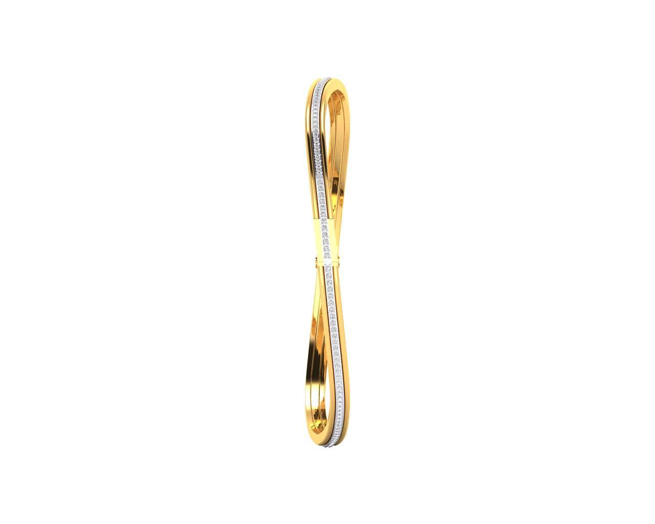 Werca Single row diamond bangle in 14k gold - Jewelslane