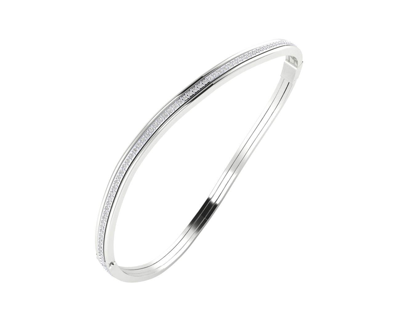 Werca Single row diamond bangle in 14k gold - Jewelslane