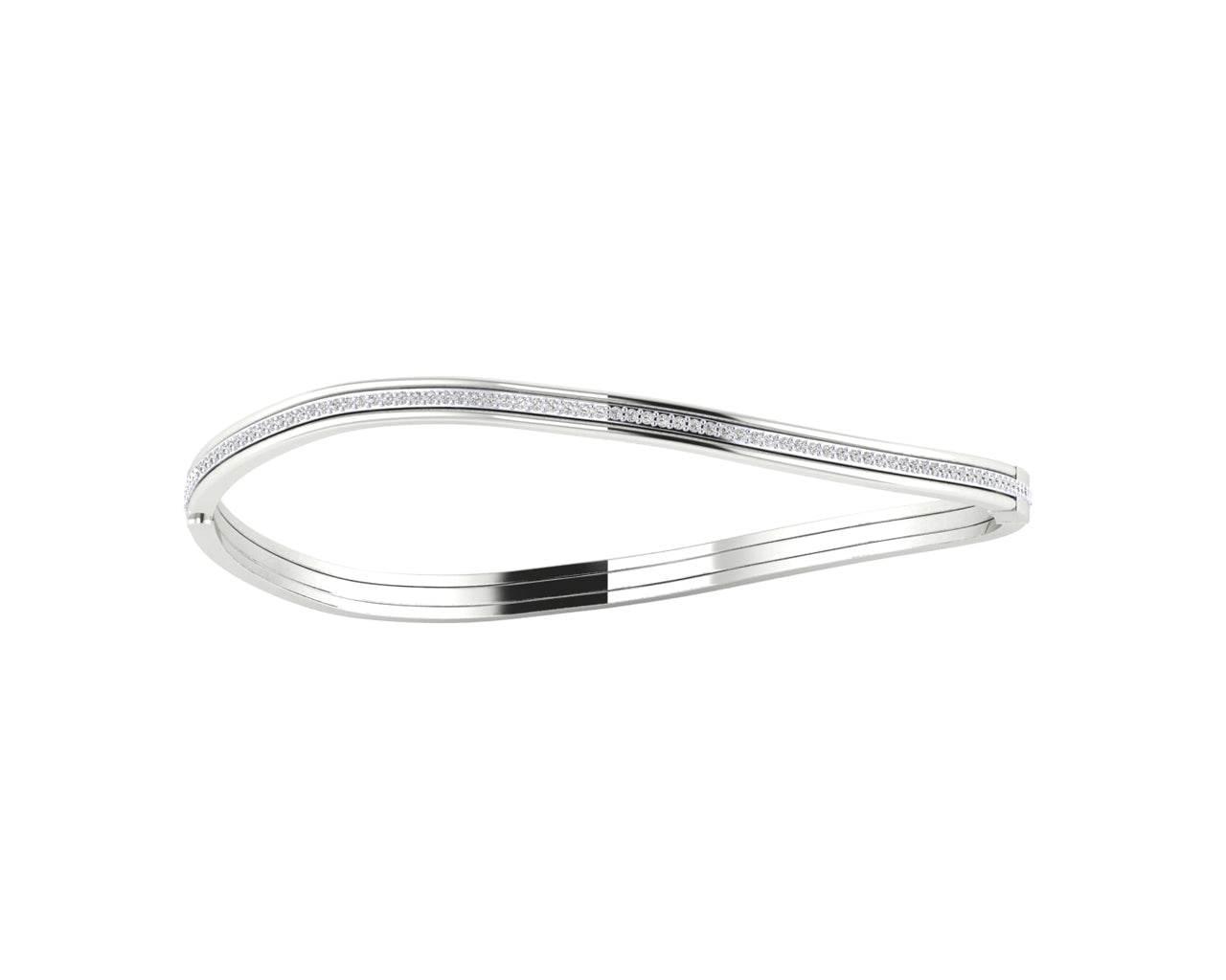 Werca Single row diamond bangle in 14k gold - Jewelslane