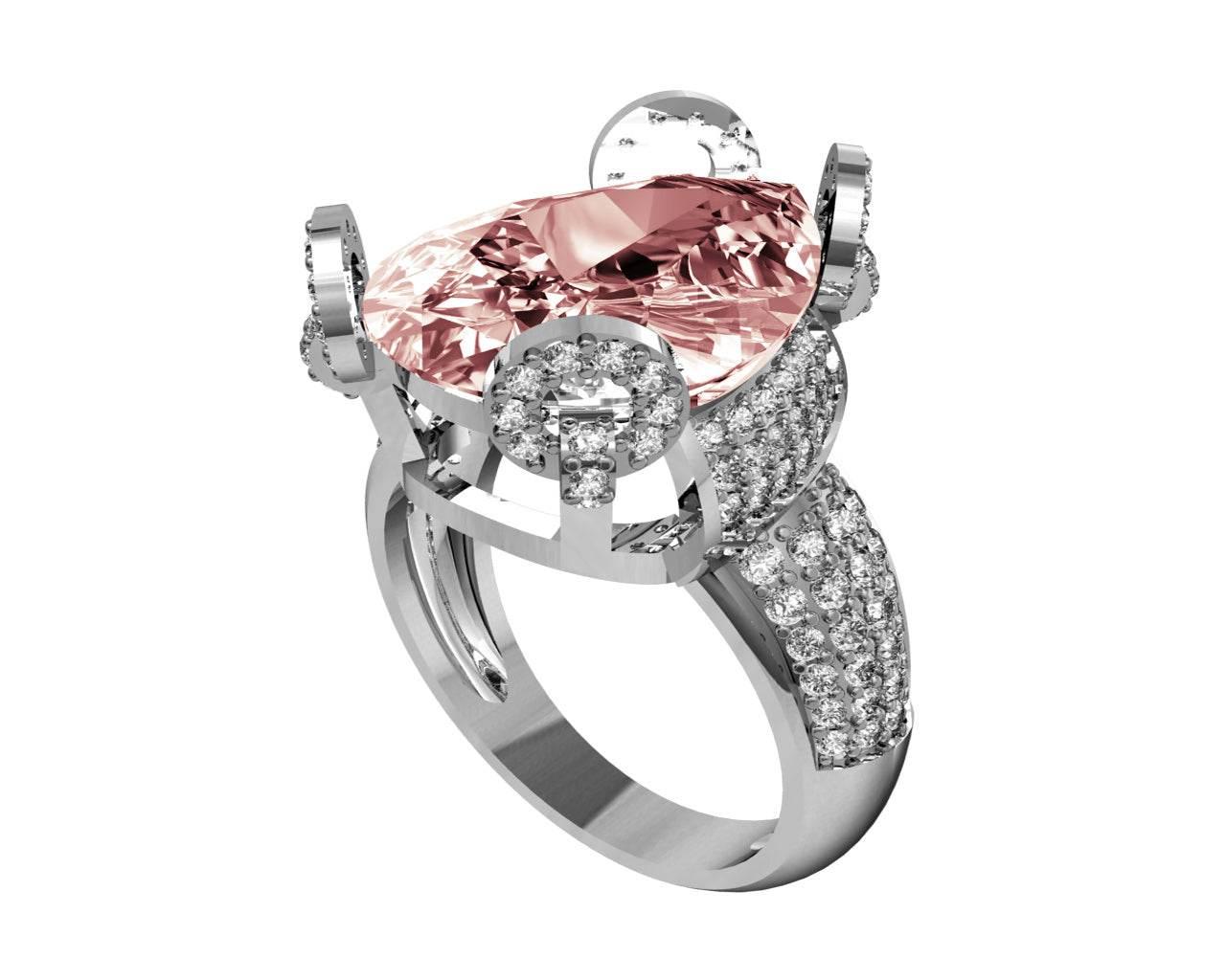 Kunzite & Diamond Ring - Jewelslane