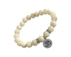 Aumkaara Tranquility Bracelet in silver with White Agate crystal beads - Jewelslane
